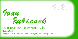 ivan rubicsek business card